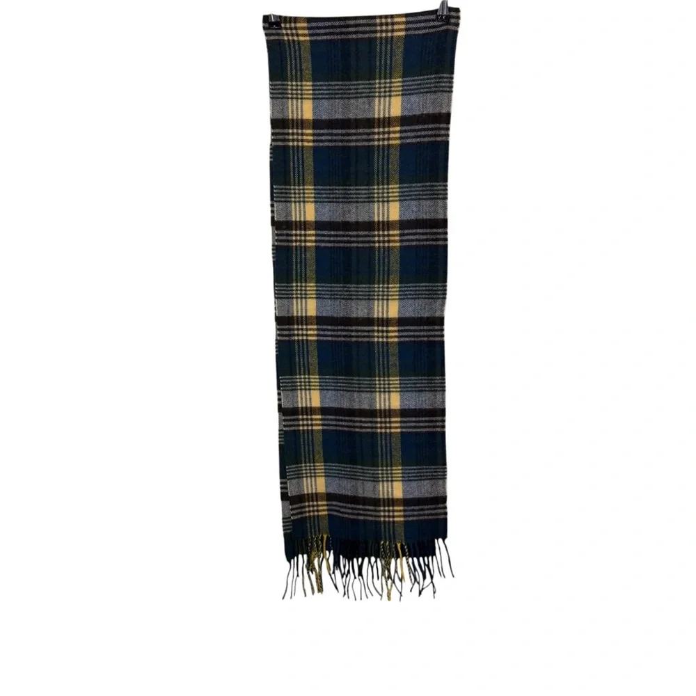Mulberry Tartan Scarf - Navy, Mustard, Charcoal